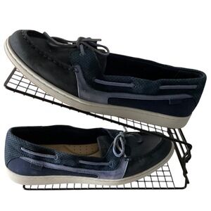 Sperry Womens STS87336 Navy Perforated Boat Shoes Size 11
